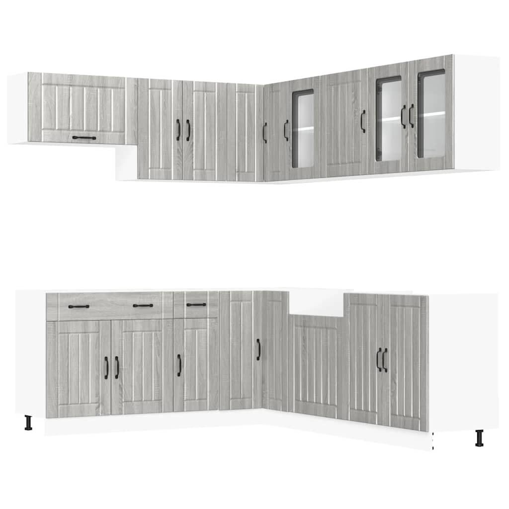 Set Mobili da Cucina 11 pz Lucca Grigio Sonoma in Truciolato | homemem39