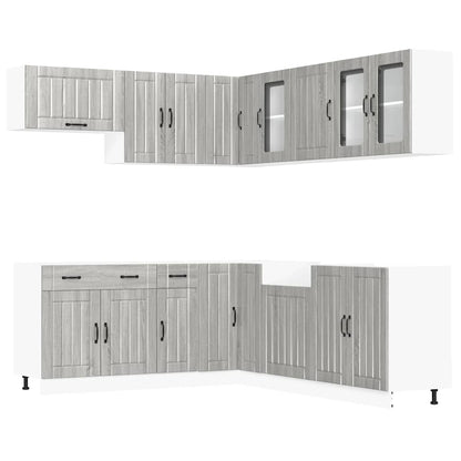 Set Mobili da Cucina 11 pz Lucca Grigio Sonoma in Truciolato | homemem39