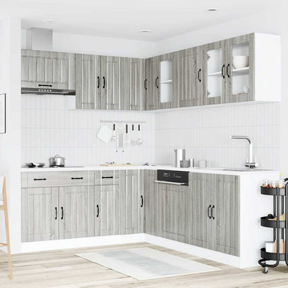 Set Mobili da Cucina 11 pz Lucca Grigio Sonoma in Truciolato | homemem39