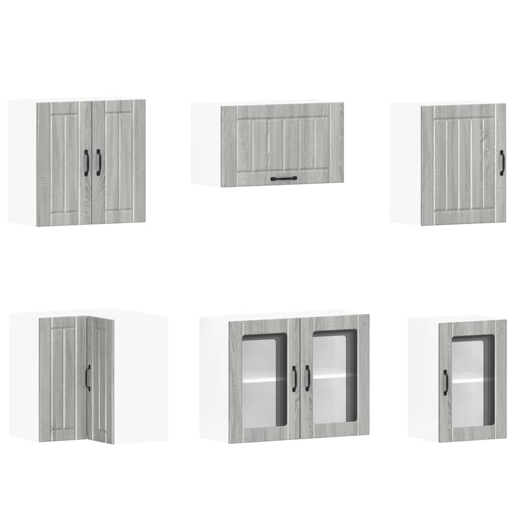 Set Mobili da Cucina 11 pz Lucca Grigio Sonoma in Truciolato | homemem39
