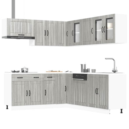 Set Mobili da Cucina 11 pz Lucca Grigio Sonoma in Truciolato | homemem39