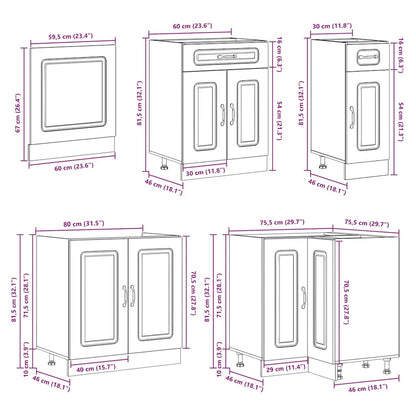 Set Mobili da Cucina 11 pz Lucca Rovere Artigianale Truciolato | homemem39
