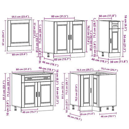 Set Mobili da Cucina 11 pz Porto Bianchi Legno Multistrato | homemem39