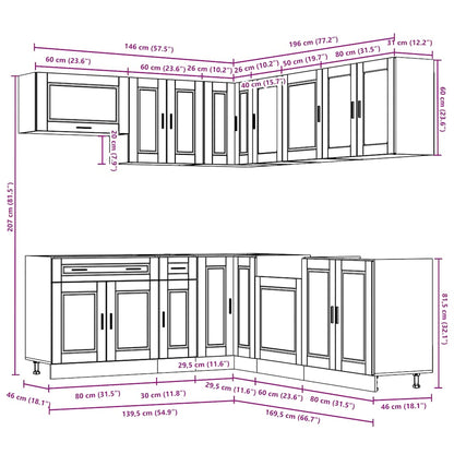 Set Mobili da Cucina 11 pz Porto Bianchi Legno Multistrato | homemem39