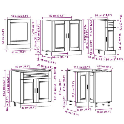 Set Mobili da Cucina 11 pz Porto Neri Legno Multistrato | homemem39