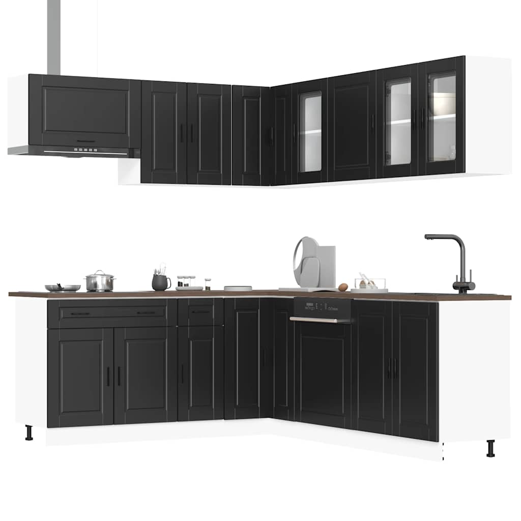 Set Mobili da Cucina 11 pz Porto Neri Legno Multistrato | homemem39