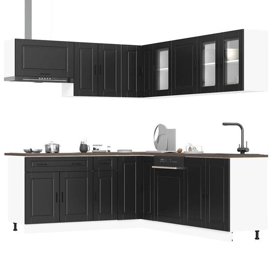 Set Mobili da Cucina 11 pz Porto Neri Legno Multistrato | homemem39