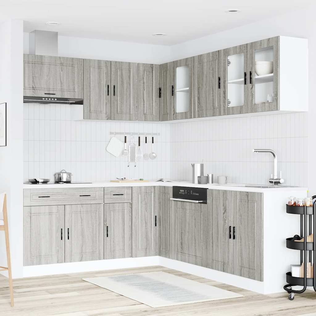 Set Mobili da Cucina 11 pz Porto Grigio Sonoma in Truciolato | homemem39