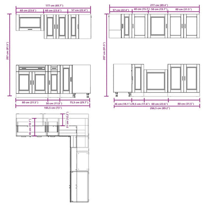 Set Mobili da Cucina 11 pz Porto Legno Antico in Truciolato | homemem39