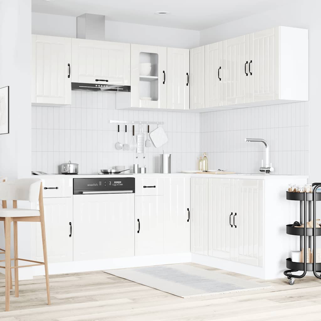 Set Mobili da Cucina 11 pz Kalmar Bianchi Lucido in Truciolato | homemem39
