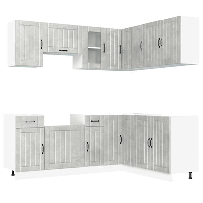 Set Mobili da Cucina 11 pz Kalmar Grigio Cemento in Truciolato | homemem39
