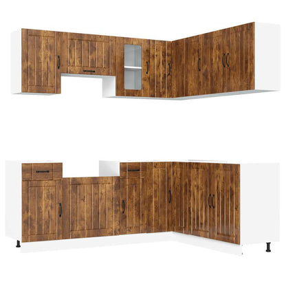 Set Mobili da Cucina 11 pz Kalmar Rovere Fumo Legno Multistrato | homemem39