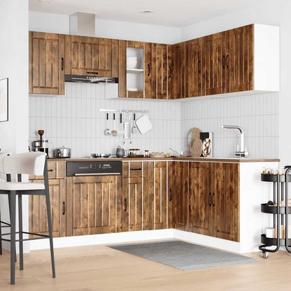 Set Mobili da Cucina 11 pz Kalmar Rovere Fumo Legno Multistrato | homemem39