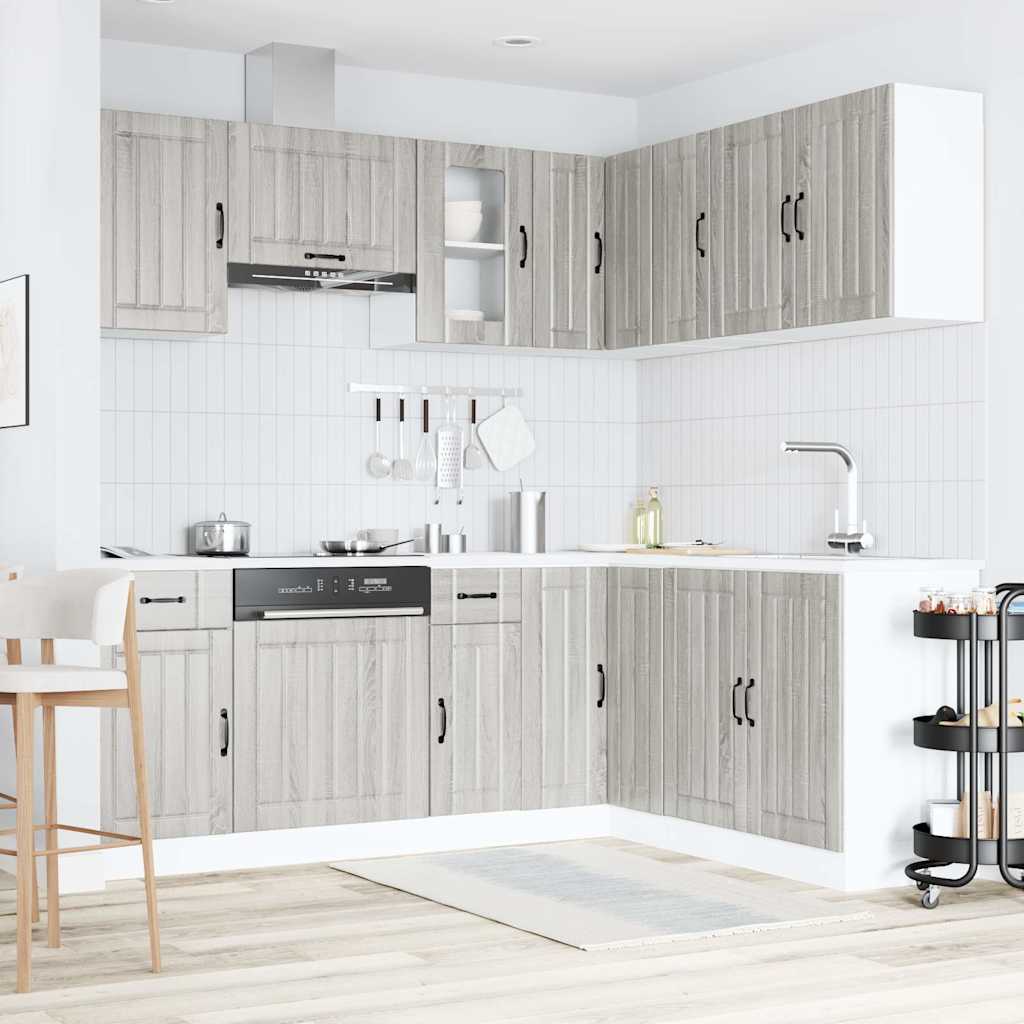 Set Mobili da Cucina 11 pz Kalmar Grigio Sonoma in Truciolato | homemem39