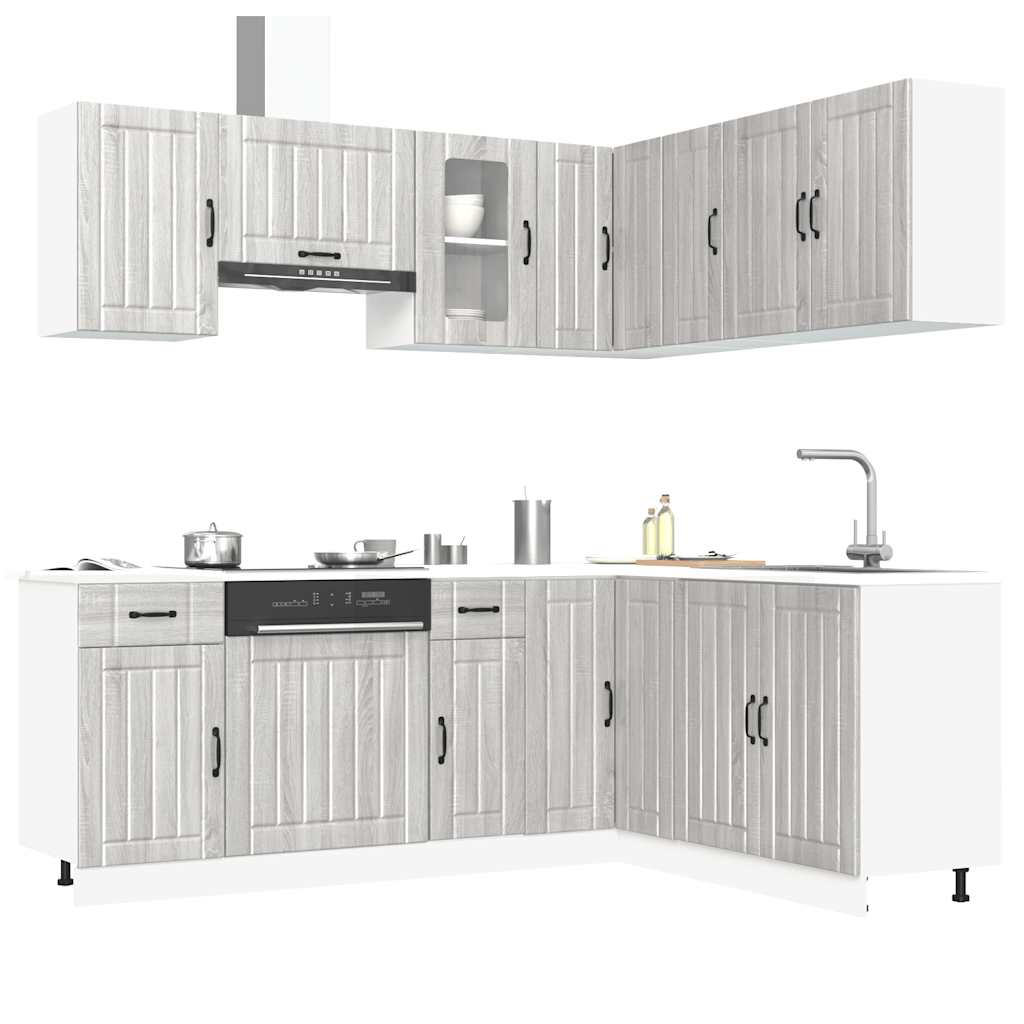 Set Mobili da Cucina 11 pz Kalmar Grigio Sonoma in Truciolato | homemem39