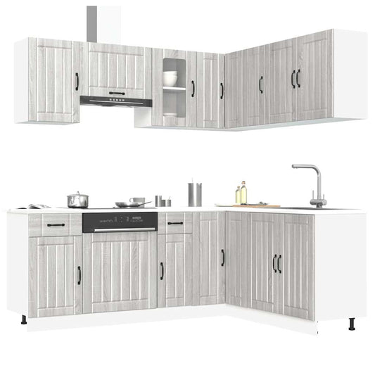 Set Mobili da Cucina 11 pz Kalmar Grigio Sonoma in Truciolato | homemem39