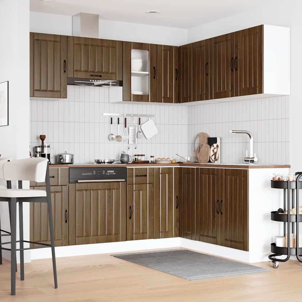 Set Mobili da Cucina 11 pz Kalmar Rovere Marrone in Truciolato | homemem39
