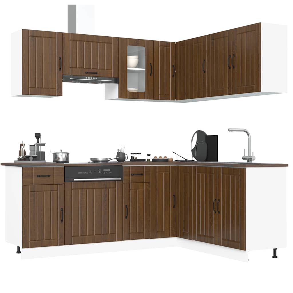 Set Mobili da Cucina 11 pz Kalmar Rovere Marrone in Truciolato | homemem39