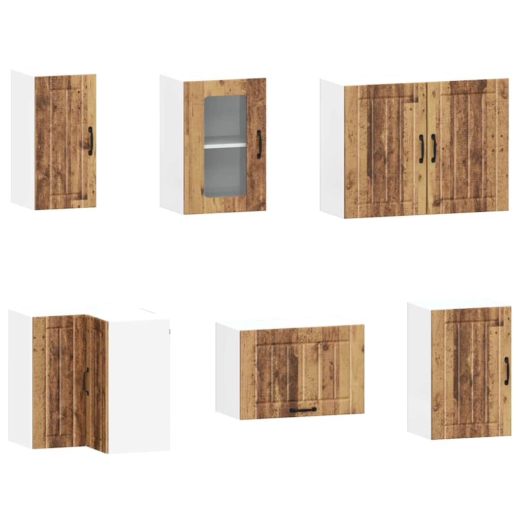 Set Mobili da Cucina 11 pz Kalmar Legno Vecchio in Truciolato | homemem39