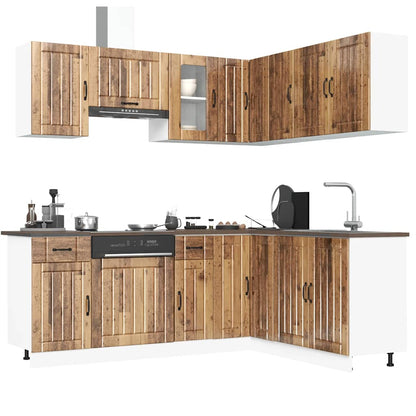 Set Mobili da Cucina 11 pz Kalmar Legno Vecchio in Truciolato - homemem39