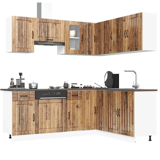 Set Mobili da Cucina 11 pz Kalmar Legno Vecchio in Truciolato - homemem39
