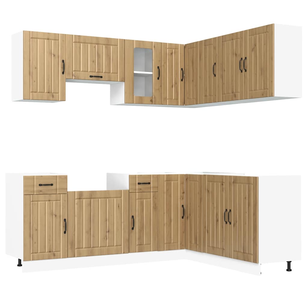 Set Mobili da Cucina 11 pz Kalmar Rovere Artigianale Truciolato | homemem39
