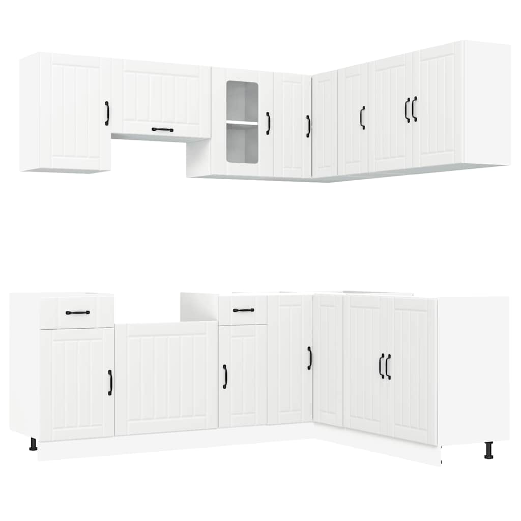 Set Mobili da Cucina 11 pz Lucca Bianchi Legno Multistrato | homemem39