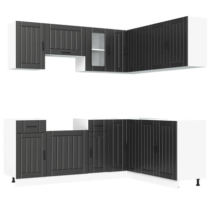Set Mobili da Cucina 11 pz Lucca Neri Legno Multistrato | homemem39