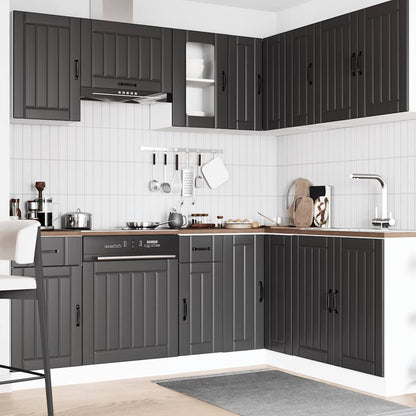 Set Mobili da Cucina 11 pz Lucca Neri Legno Multistrato | homemem39