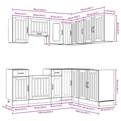 Set Mobili da Cucina 11 pz Lucca Neri Legno Multistrato | homemem39