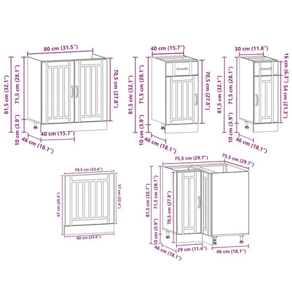 Set Mobili da Cucina 11 pz Lucca Neri Legno Multistrato | homemem39