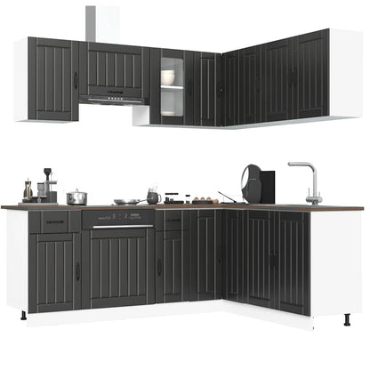 Set Mobili da Cucina 11 pz Lucca Neri Legno Multistrato | homemem39