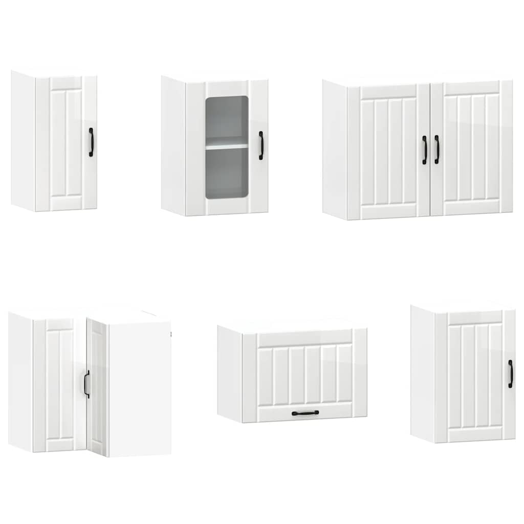 Set Mobili da Cucina 11 pz Lucca Bianchi Lucido in Truciolato | homemem39