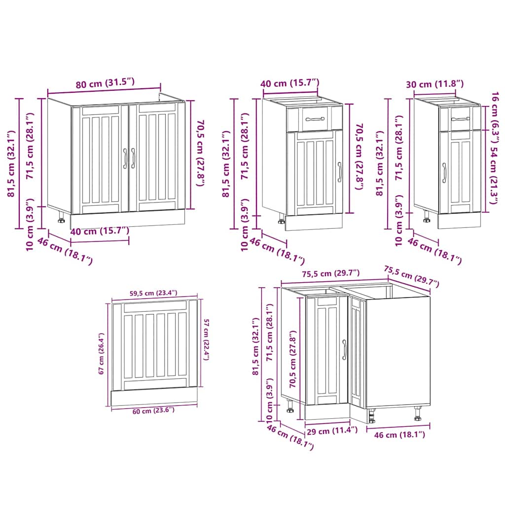 Set Mobili da Cucina 11 pz Lucca Rovere Sonoma in Truciolato | homemem39