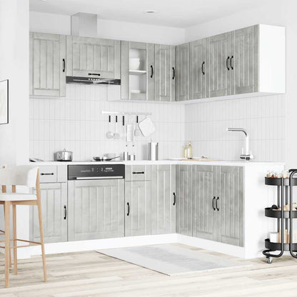 Set Mobili da Cucina 11 pz Lucca Grigio Cemento in Truciolato