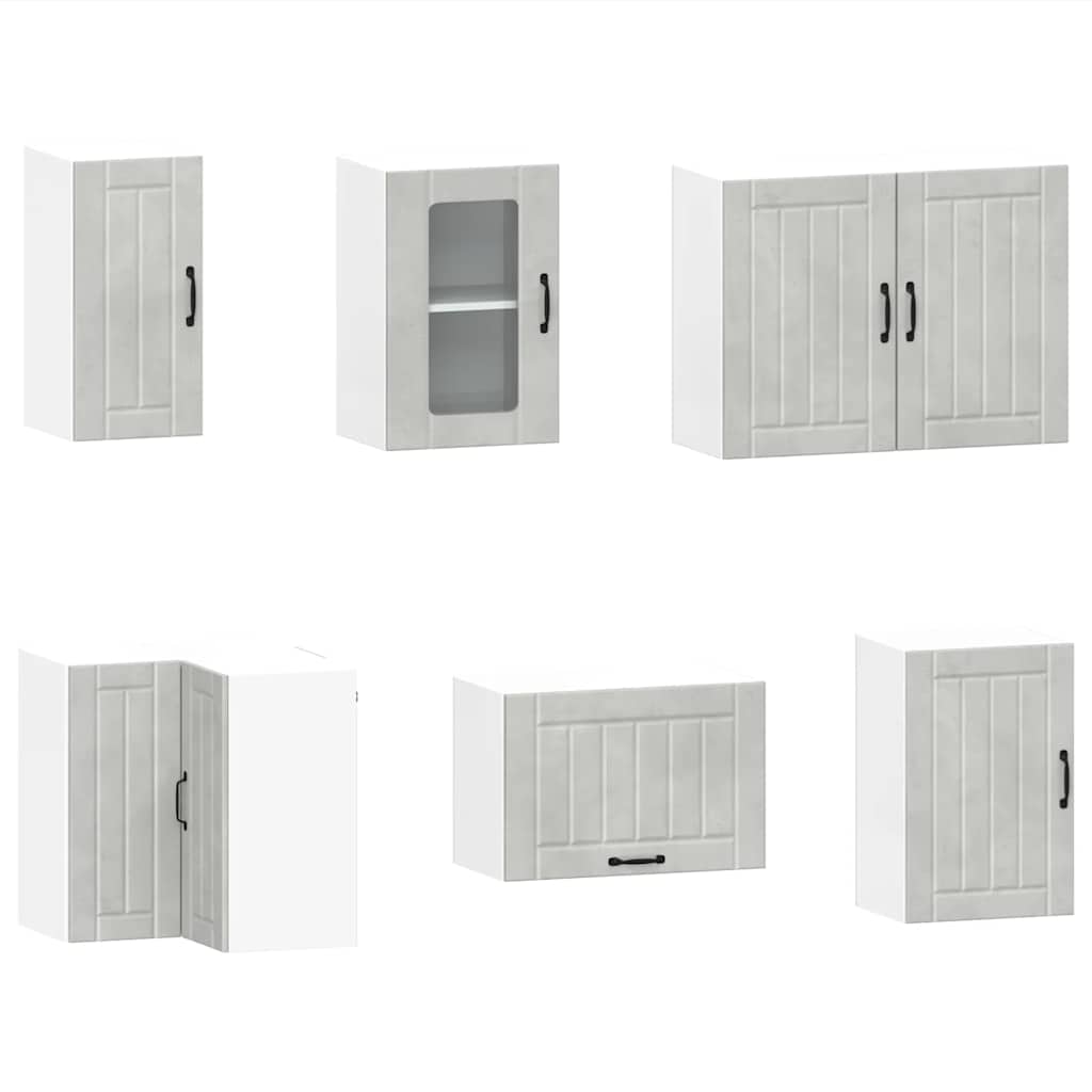Set Mobili da Cucina 11 pz Lucca Grigio Cemento in Truciolato