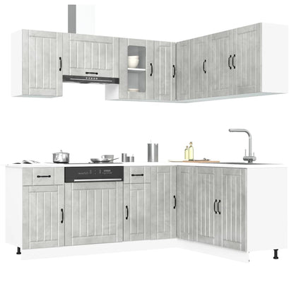 Set Mobili da Cucina 11 pz Lucca Grigio Cemento in Truciolato