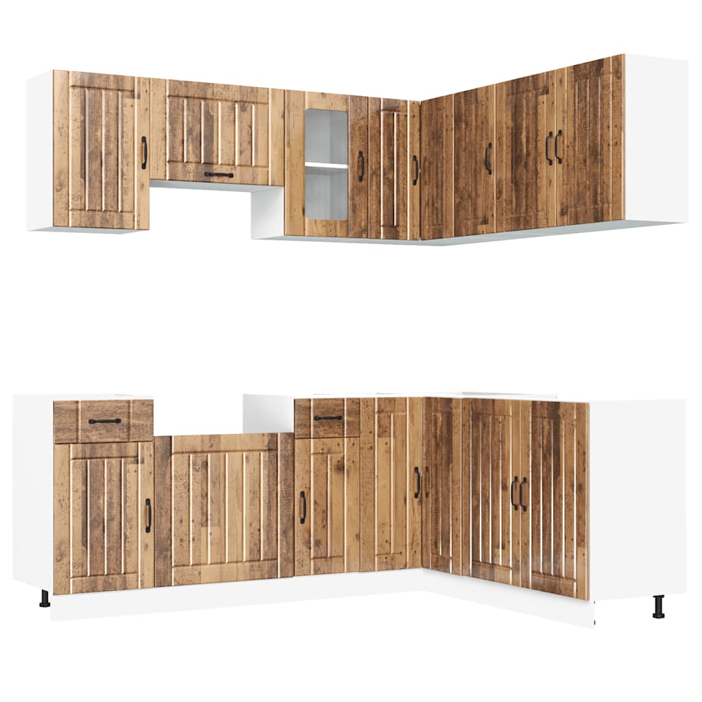 Set Mobili da Cucina 11 pz Lucca Legno Antico in Truciolato | homemem39