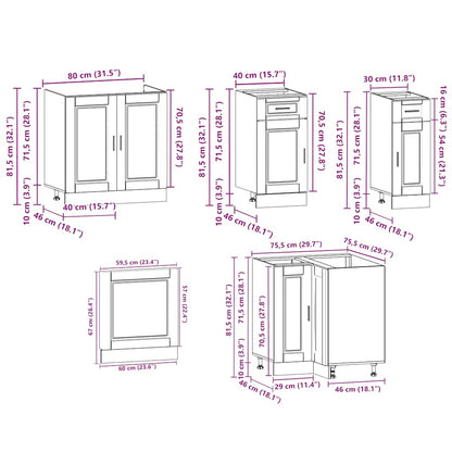 Set Mobili da Cucina 11 pz Porto Neri Legno Multistrato | homemem39