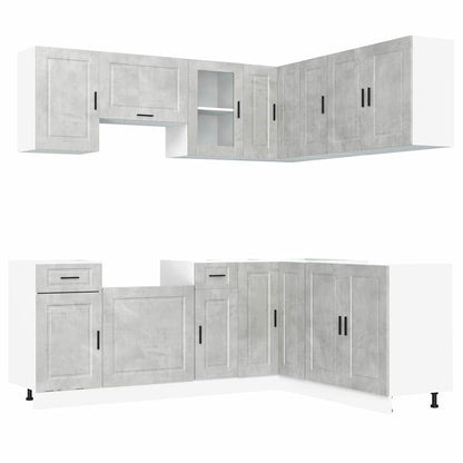 Set Mobili da Cucina 11 pz Porto Grigio Cemento in Truciolato | homemem39