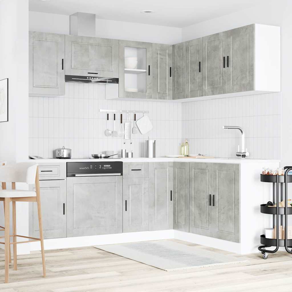 Set Mobili da Cucina 11 pz Porto Grigio Cemento in Truciolato | homemem39
