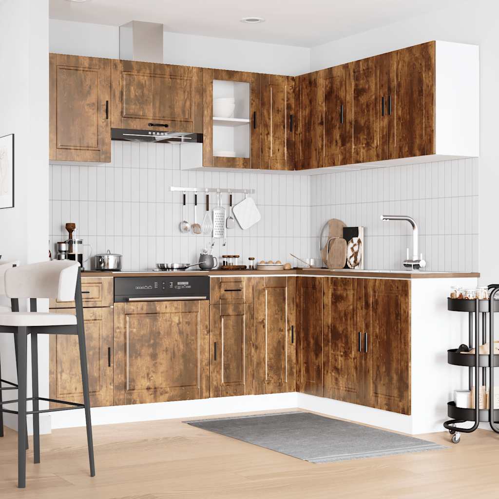 Set Mobili da Cucina 11 pz Porto Rovere Fumo in Truciolato | homemem39