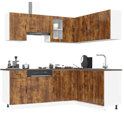 Set Mobili da Cucina 11 pz Porto Rovere Fumo in Truciolato | homemem39