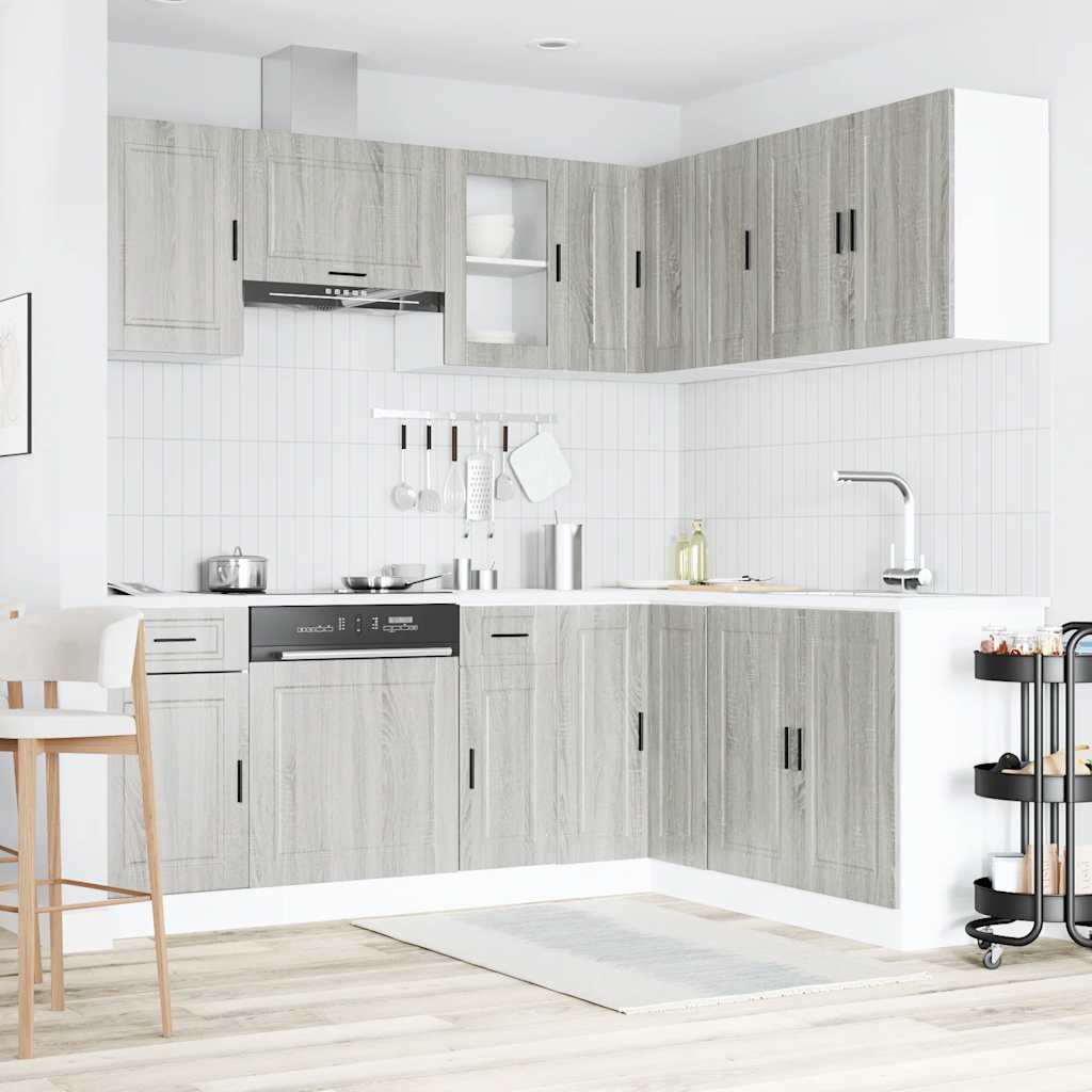 Set Mobili da Cucina 11 pz Porto Grigio Sonoma in Truciolato | homemem39
