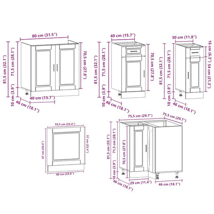 Set Mobili da Cucina 11 pz Porto Grigio Sonoma in Truciolato | homemem39