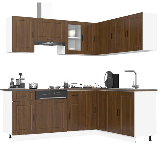 Set Mobili da Cucina 11 pz Porto Rovere Marrone in Truciolato | homemem39