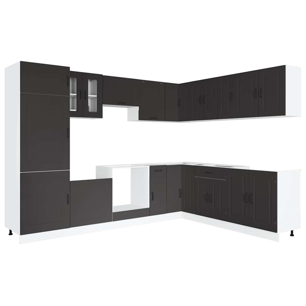 Set Mobili da Cucina 14 pz Kalmar Neri Legno Multistrato | homemem39