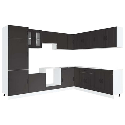 Set Mobili da Cucina 14 pz Kalmar Neri Legno Multistrato | homemem39