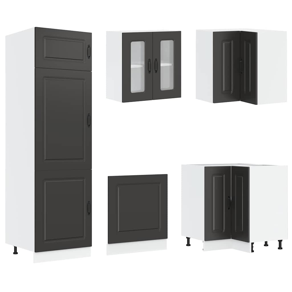 Set Mobili da Cucina 14 pz Kalmar Neri Legno Multistrato | homemem39