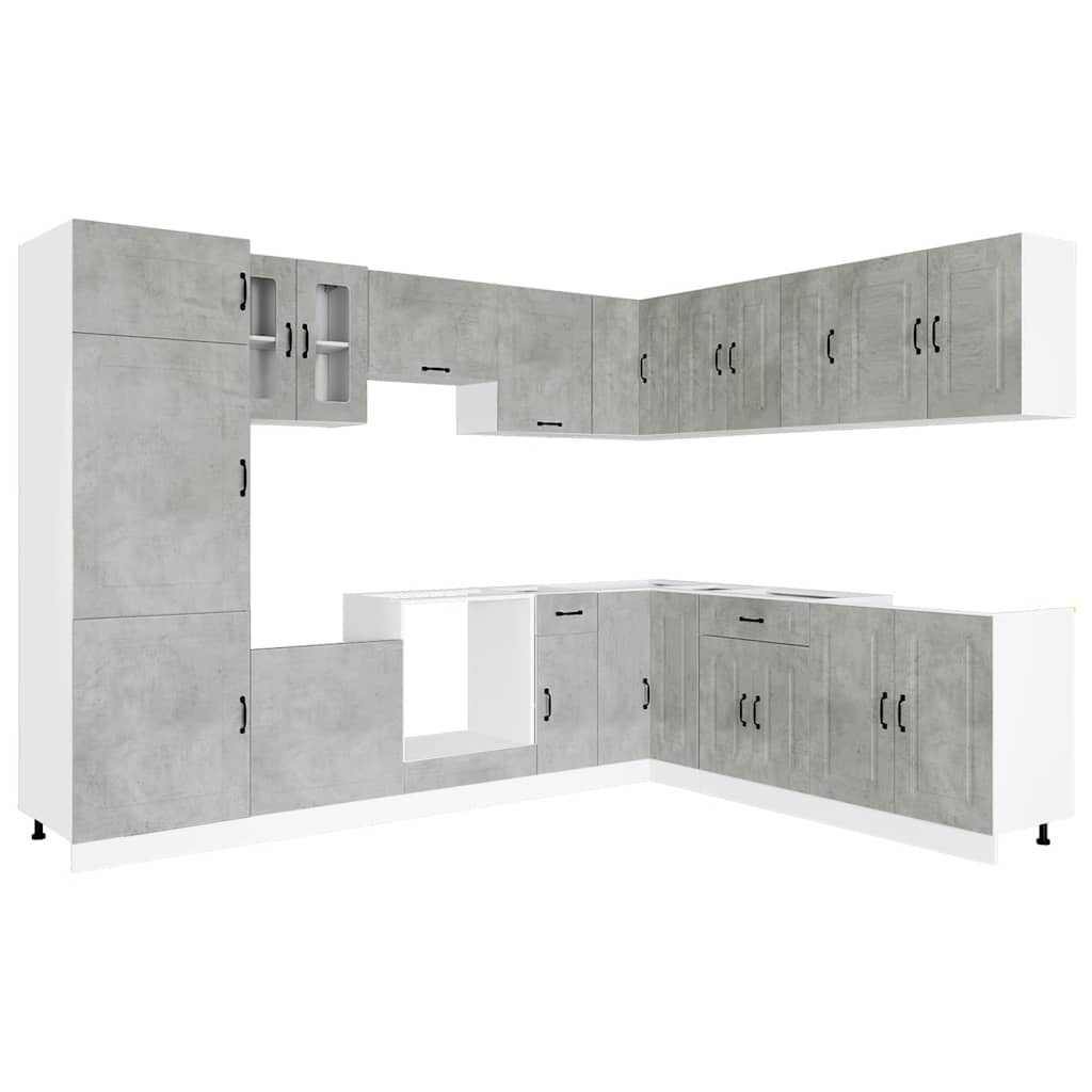 Set Mobili da Cucina 14 pz Kalmar Grigio Cemento in Truciolato | homemem39